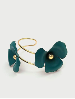 (АРТИКУЛ: 7242/92) БРАСЛЕТ ЖЕНСКИЙ, МЕТАЛЛ ЦВЕТ "ЗОЛОТО", ЦВЕТЫ - МЕТАЛЛ С ЭМАЛЬЮ, ЦВЕТ МЕЖДУ СИНИМ И ЗЕЛЕНЫМ "МУРЕНА"