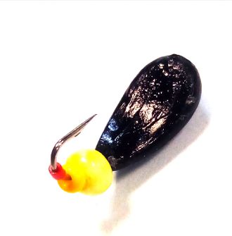 Мормышка свинцовая Уралка цвет черн+арбузик вес.1.85gr.16mm. d-5.5mm.