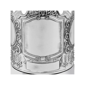 Подстаканник никелированный с чернением, лазерная гравировка, 7408.12