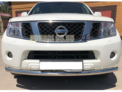 Защита переднего бампера (радиус) d60 для Nissan Pathfinder (2010-2013)