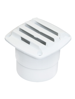 Вентиляционная решетка с патрубком, белая