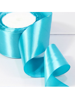 Лента атласная 50мм (200, голубая), 22,9м