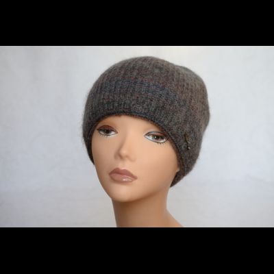 Вязаная шапка женская Vizio Италия 5872 С серо - бордовая