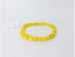 Браслет  шары из белого янтаря