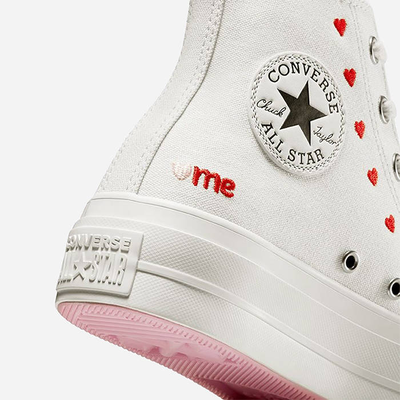 Купить в Москве кеды на лето Converse Chuck Taylor Lift Hi White Red
