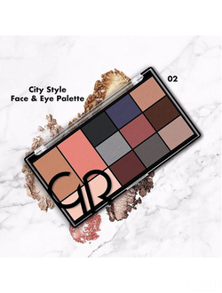 Golden Rose Набор для макияжа лица и век тон 02 Smokey City Style Face & Eye Palette (Тени, Румяна, Хайлайтер, Бронзер)