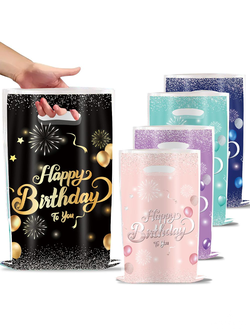 Пакеты п/э Happy birthday  в уп 10 шт