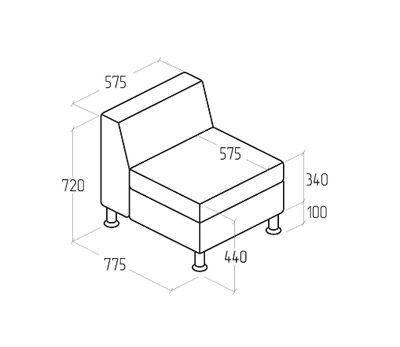Модуль Everprof Monro одноместный Экокожа Черный