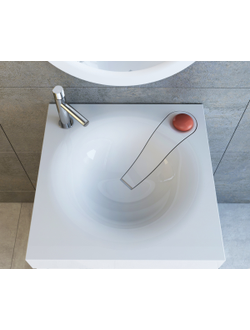 Раковина Andrea Angy 600 из литьевого мрамора над стиральной машиной