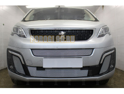 Защита радиатора Peugeot Traveller 2017- (2 части) середина+низ chrome