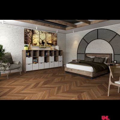 Кварцвиниловая плитка Damy Floor Chevron LVT Шайо DF07-Ch-LVT 43 класс толщина 2.5 мм с фаской клеевая 3.048 м2