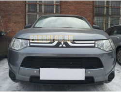 Защита радиатора Mitsubishi Outlander III 2012-2015 (2 части) black