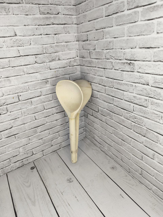 Ложки музыкальные в станке 190*60 мм деревянные без росписи