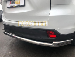 Защита заднего бампера угловая большая двойная d60/42 для Toyota Highlander (2017-2020)