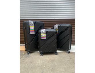 Комплект из 3х чемоданов Impreza Sea Полипропилен S,M,L Черный