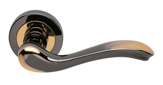 Дверные ручки Morelli Luxury ERICA NNK Цвет - Черный никель/золото 24К