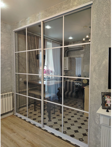 перегородка раздвижная прозрачная в клетку