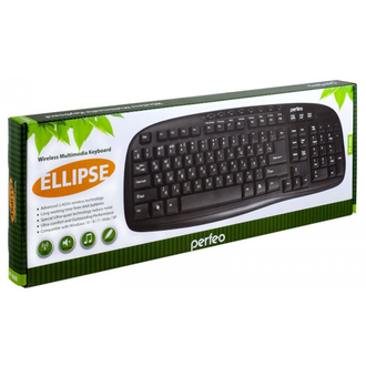 Perfeo клавиатура беспроводная "ELLIPSE" Multimedia, USB, чёрная (PF-5000)
