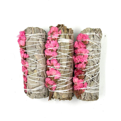 Белый Шалфей с розовыми цветами 10 см.