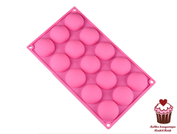 Форма для муссовых десертов Полусфера 3,8см, 15 ячеек, силикон