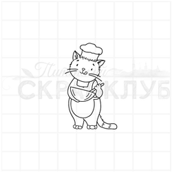 штамп кот повар