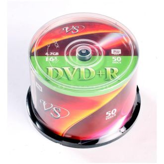 Носители информации DVD+R, 16x, VS, Cake/50, VSDVDPRCB5001