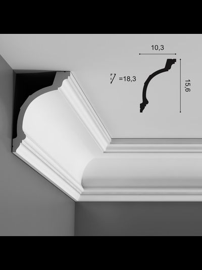 Потолочный карниз с гладким профилем из полиуретана Orac Decor Коллекция Luxxus C217