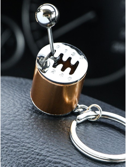 Брелок рычаг КПП, металл, ЗОЛОТО