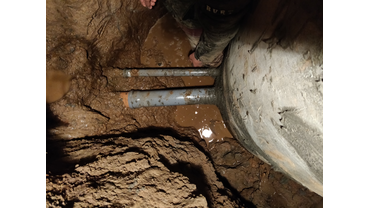 Канализационный трубы введены и загерметезированы