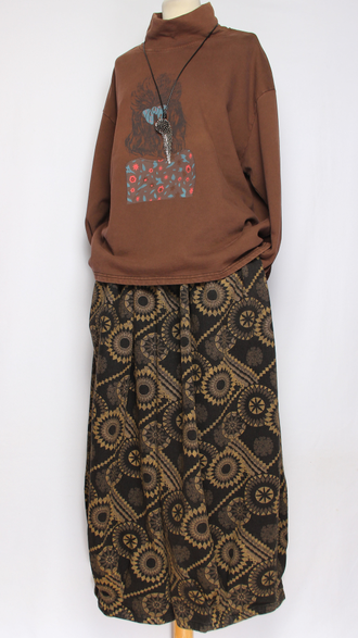 Джемпер вареный хлопок "Девушка" кофе, зеленый, черный до р.54