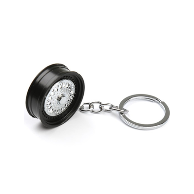 Брелок «Диск D-8» металл, хром/чёрный