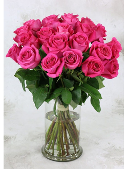 Букет 25 ярко-розовых роз