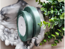 Лента атласная 1.2 см., рулон (23м.), ЗЕЛЕНАЯ ДЫМКА