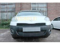 Защита радиатора Peugeot Partner II (рестайлинг) 2012-2015 (2 части) black