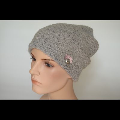 Шапка серая вязаная из альпака Vizio Италия 7007 CY