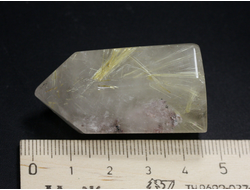 Кварц с рутилом (рутиловый), кристалл полированный, Бразилия (45*27*21 мм, 43 г) №28744