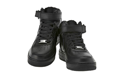 Кроссовки Nike Womens Air Force 1 Mid Blackout  черные