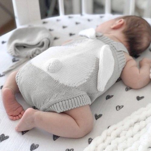 Детское боди APERO коллекция LITTLE BUNNY серое