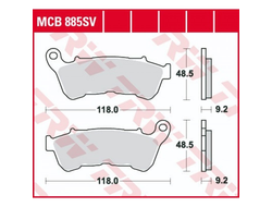 Тормозные колодки передние TRW MCB885SV для Harley-Davidson (Sinter Street SV)