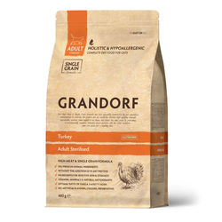 Grandorf (Грандорф) сухой корм для стерилизованных кошек и кастрированных котов Индейка, 400 г