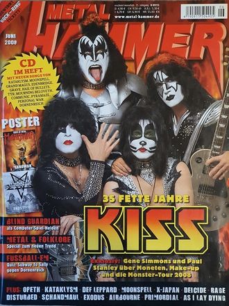 Metal Hammer Deutsch Magazine Juni 2008 Kiss, Blind Guardian, Opet Иностранные журналы, Intpressshop