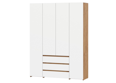 Некст Шкаф 4-створчатый Дуб Золотой / Белая шагрень