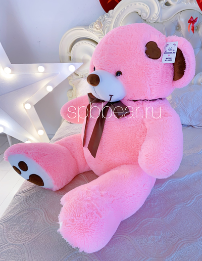 Большой плюшевый мишка 150 см розовый Тони