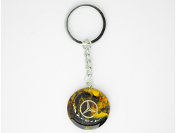 Брелок из натурального янтаря "Mercedes-Benz"