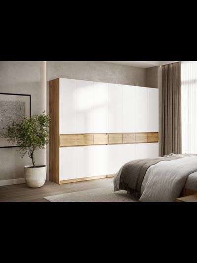 Бостон Лайт Шкаф ШК-003 (3-ств.) Дуб Крафт золотой / Белый (Гладкий)