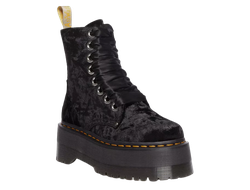 Ботинки Dr Martens Vegan Jadon Max Crushed Velvet Platforms Black