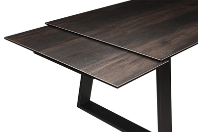 LEONARDO черный /керамика темный дуб 180(+40+40)x98