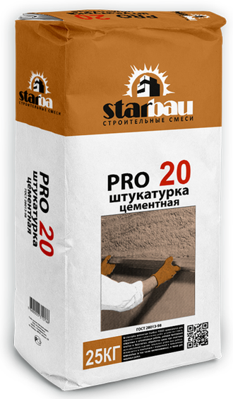 Штукатурка цементная Starbau PRO 20