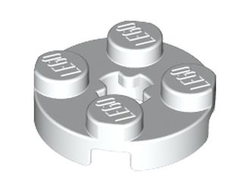 Plate, Round 2 x 2 with Axle Hole, White (4032 / 403201)