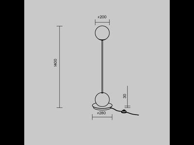 Напольный светильник (торшер) Twins, MOD427FL-L20B3K